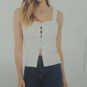 Lace up detail top